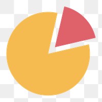 Pie chart icon png, graphic illustration on transparent background