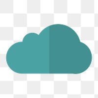 Cloud storage icon png, folded paper texture on transparent background 