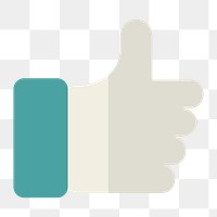 Thumbs up icon png, hand gesture illustration on  transparent background 