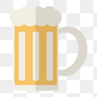 Beer glass icon png, folded paper texture on  transparent background 