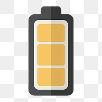 Battery full icon png, transparent background 