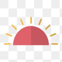 Sun rising icon png, cute weather illustration on  transparent background 