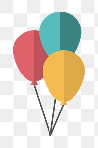 Balloons png icon, transparent background