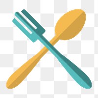 Cutlery icon png,  transparent background 