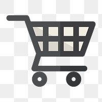 Shopping cart icon png, transparent background 