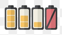 Battery draining png icon, transparent background