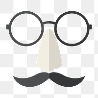 Png round glasses and mustache,  transparent background 