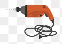 Illustration of electric drill png icon, transparent background