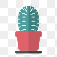 Cactus icon png, houseplant illustration on transparent background 
