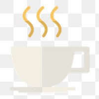 Coffee cup icon png, transparent background 