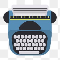 Retro typewriter png icon, transparent background