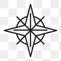 Compass icon png,  transparent background 