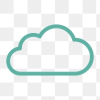 Cloud icon png, line art Illustration on transparent background 