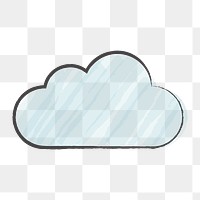 Cloud icon png, weather illustration on  transparent background 