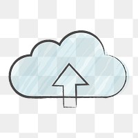 Png cloud upload icon, transparent background