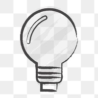 Png outline light bulb design element, transparent background