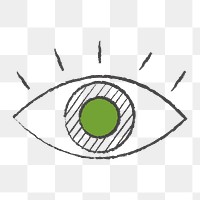 Png single eye design element, transparent background