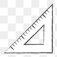 Png white angle measuring doodle icon, transparent background