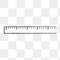 Png white ruler doodle icon, transparent background
