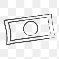 Png outline cash money design element, transparent background