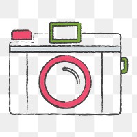 Png cute camera design element, transparent background