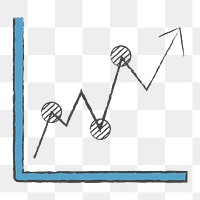 Png business graph analysis icon, transparent background