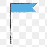 Png blue flag icon, transparent background