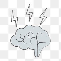 Png brainstorming icon design element, transparent background