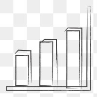 Png outline data analysis graph design element, transparent background