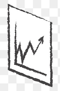 Png white business analysis doodle icon, transparent background