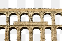 PNG The central part of the roman aqueduct collage element, transparent background