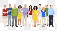 Png diverse people design element, transparent background