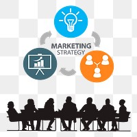 Png marketing strategy design element, transparent background