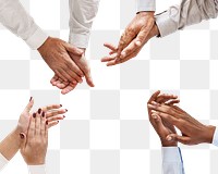 Business png people clapping, transparent background