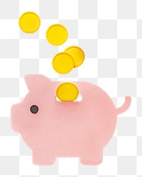 PNG Piggy bank, collage element, transparent background