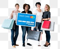 Png Women & credit card, transparent background