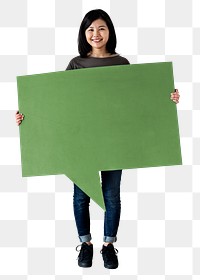 Png Woman & speech bubble, transparent background