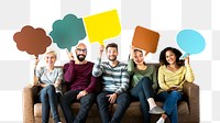 Diverse people png element, transparent background