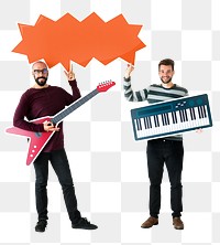 Png Musician & speech bubble, transparent background