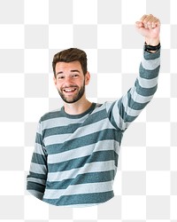 PNG cheerful man, collage element, transparent background