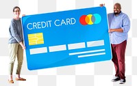 Png Couple & credit card, transparent background