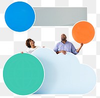 Cloud network png element, transparent background