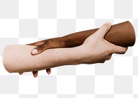 Diverse helping hands png transparent background