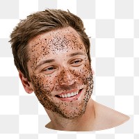 PNG Men's face scrub, collage element, transparent background