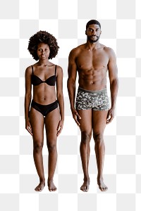 Png Shirtless black couple, transparent background