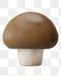 PNG 3D mushroom vegetable, element illustration, transparent background