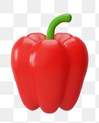 PNG 3D bell pepper vegetable, element illustration, transparent background