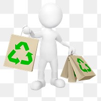 Recycle png 3D illustration, transparent background