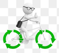 Recycle png 3D illustration, transparent background