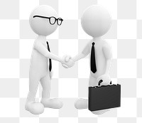 Business handshake png 3D illustration, transparent background